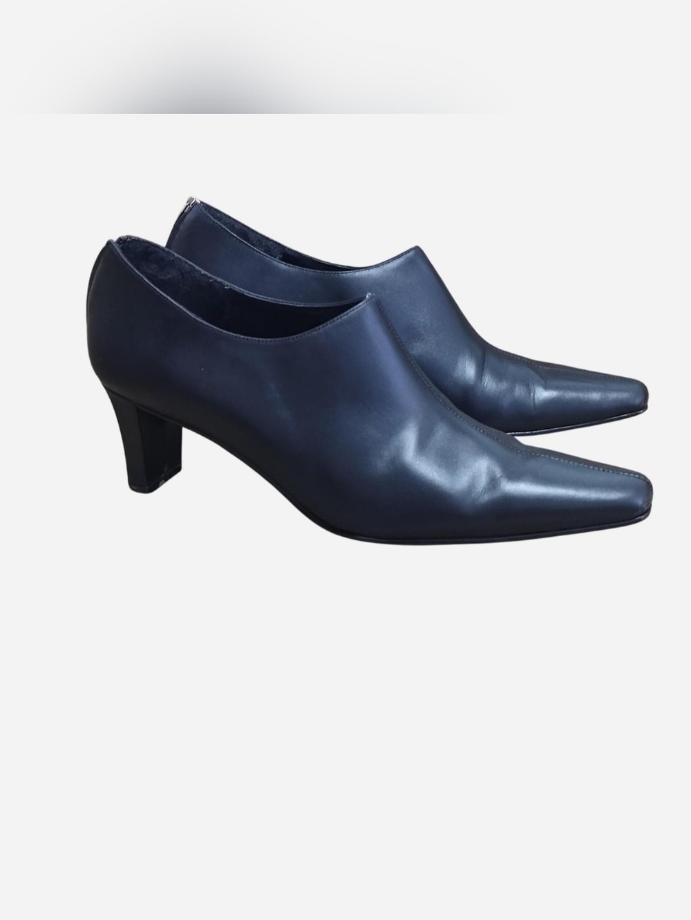 Black Nina Genuine Leather Ankle Booties Size 9M